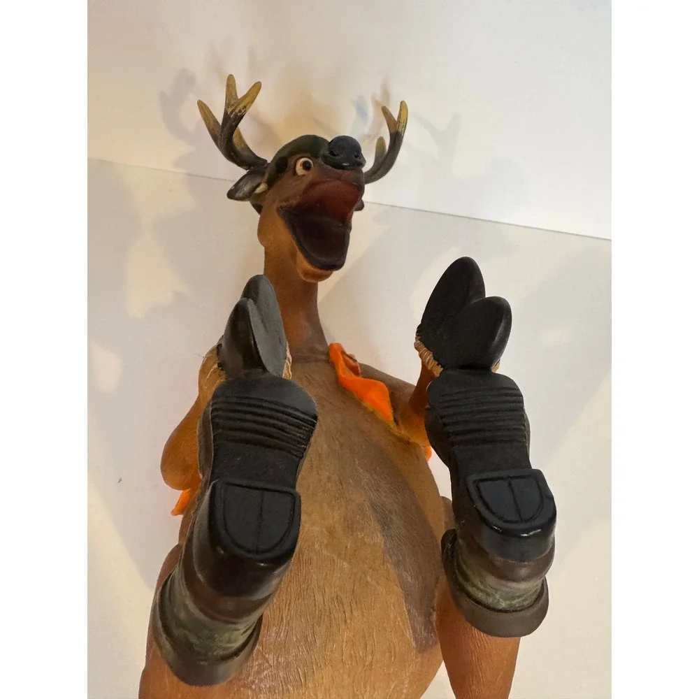 Funny Hunting Deer Wine Bottle Holder Hunter Deer Figurine Bar Decor Cabin Lodge